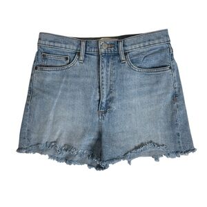 Aritzia Denim Forum The 50s Arlo High Rise Jean Shorts Frayed Hem Womens Size 29